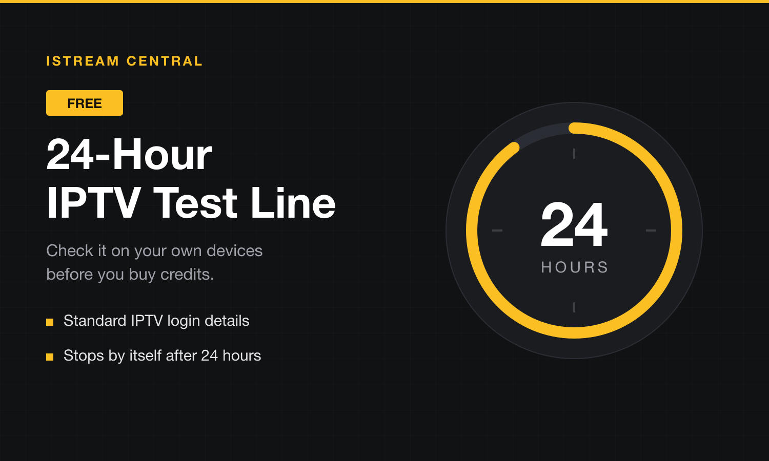 Free 24-Hour IPTV Test Line